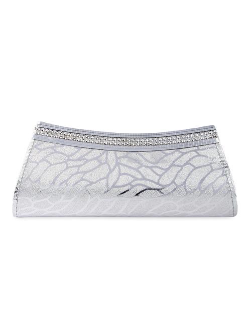crystal studded stripe silver clutch - 1125983 - Very Small Image - 1