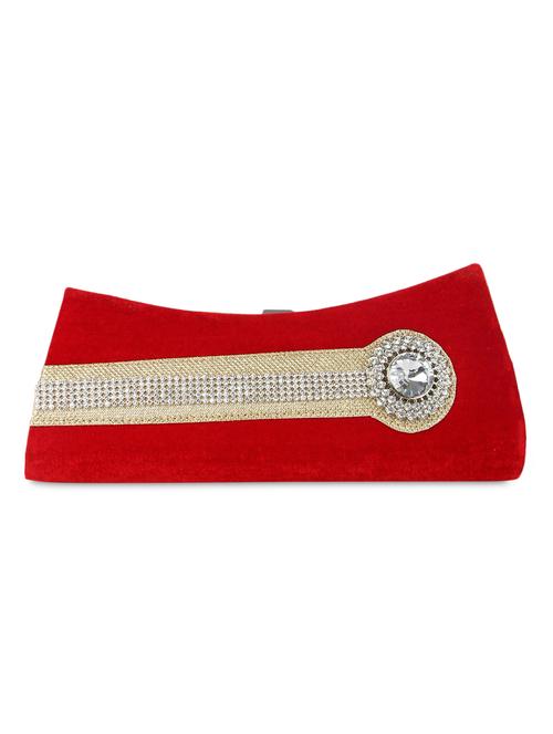 crystal strip embellished velvet clutch - 1125988 - Very Small Image - 1