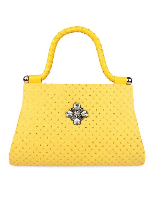 yellow quilted sequined leatherette handbag - 1126008 - Very Small Image - 1