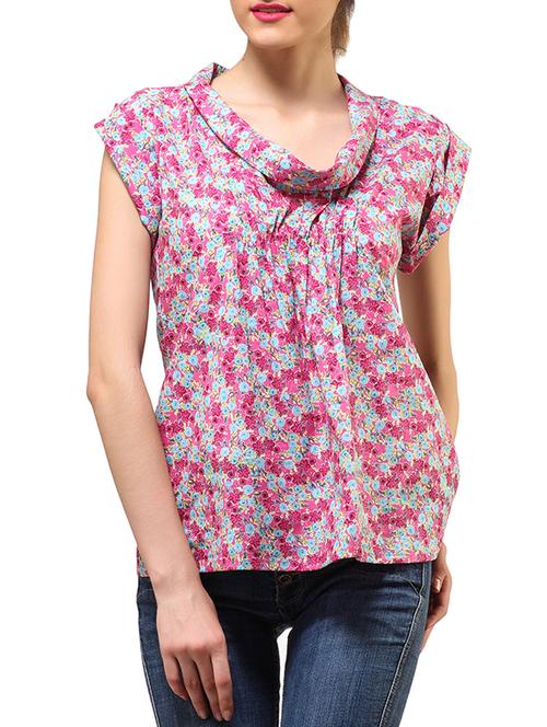pink cotton printed top - 11260080 - Very Small Image - 1