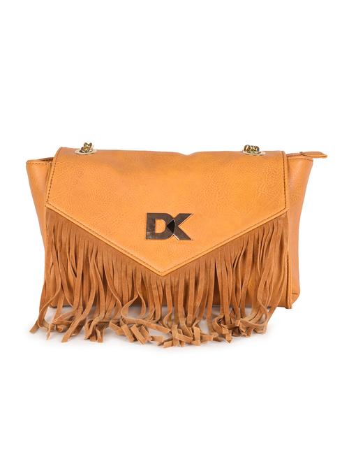 orange leatherette fringes sling bag - 11260413 - Very Small Image - 1