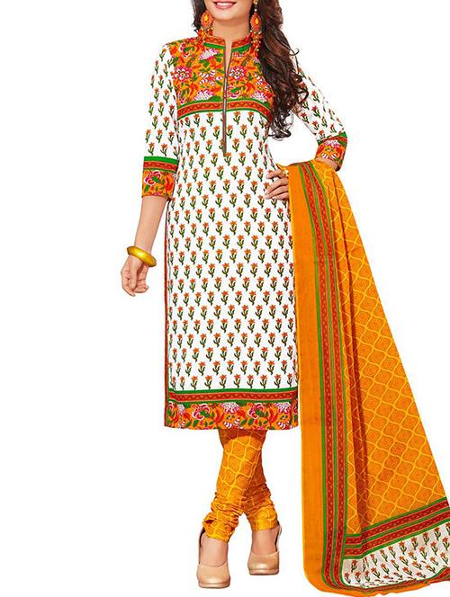 beige cotton printed dress material - 11261269 - Very Small Image - 1