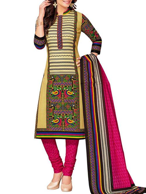 multi colored cotton printed dress material - 11261283 - Very Small Image - 1