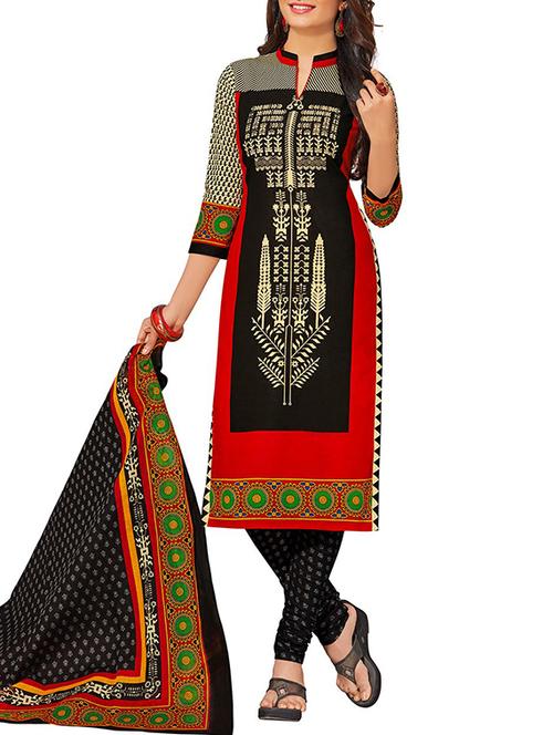 multi colored printed cotton dress material - 11261284 - Very Small Image - 1