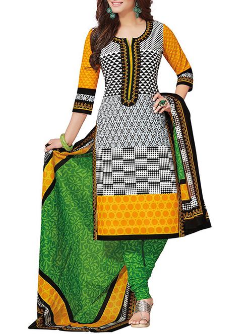 multi colored cotton printed dress material - 11261289 - Very Small Image - 1