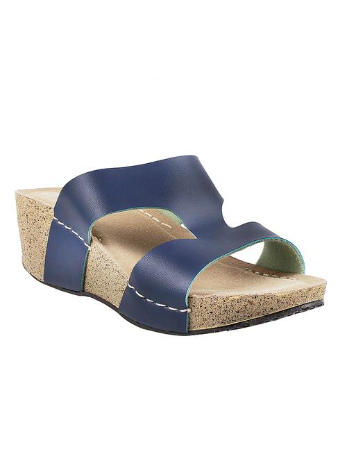 blue color slip on platform sandal - 11264141 - Very Small Image - 1