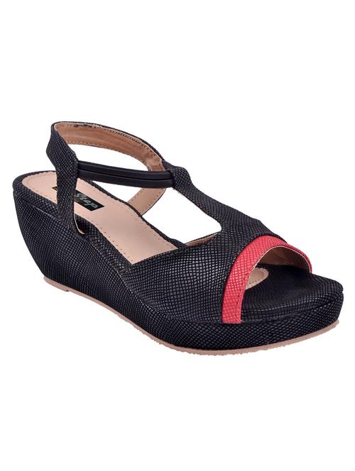 black leatherette wedges - 11264497 - Very Small Image - 1