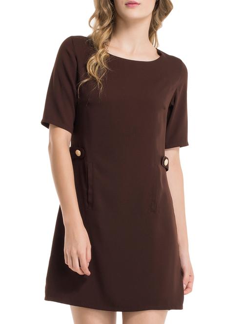 brown polyester shift dress - 11268377 - Very Small Image - 1