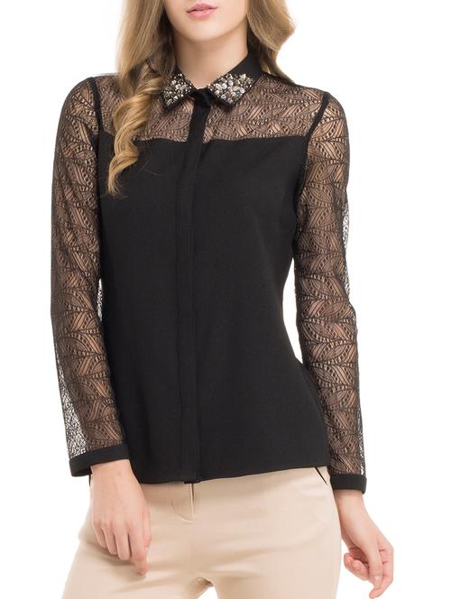 black net regular shirt - 11268381 - Very Small Image - 1