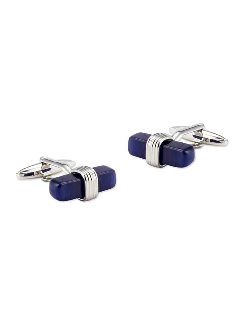 blue metal cufflink - 11270916 - Very Small Image - 1