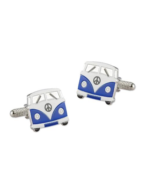 blue metal bus shape cufflink - 11270920 - Very Small Image - 1