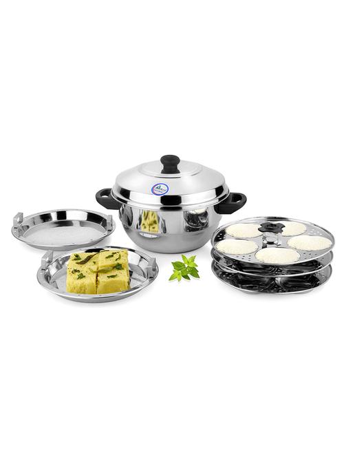 silver stainless steel idli and dhokla maker - 11271622 - Very Small Image - 1