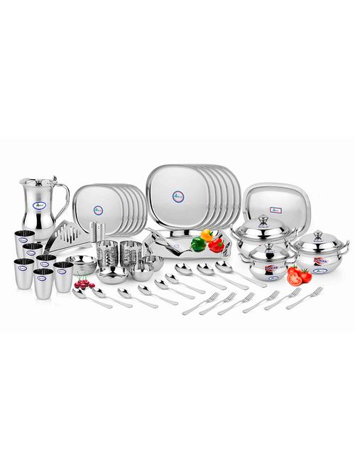 silver stainless steel dinner set (60 pieces) - 11271743 - Very Small Image - 1