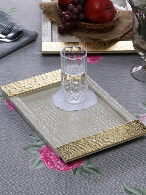 machi embossed designed cream melamine serving tray - set of 2 - 11271771 - Very Small Image - 1