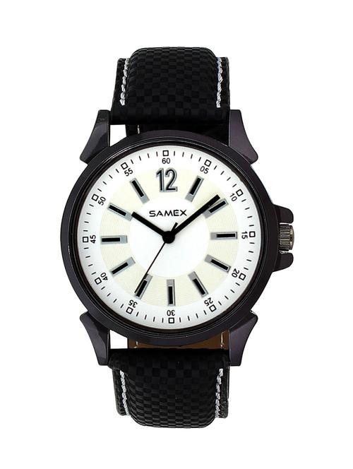 white leatherette men analog watch - 11274293 - Very Small Image - 1