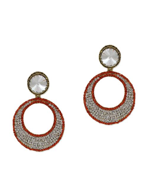 orange metal drop earring - 11275251 - Very Small Image - 1