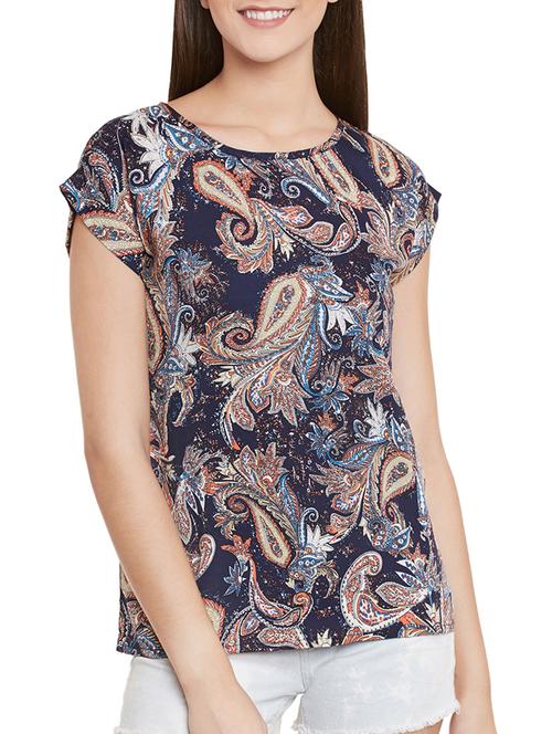 navy blue crepe top - 11275281 - Very Small Image - 1