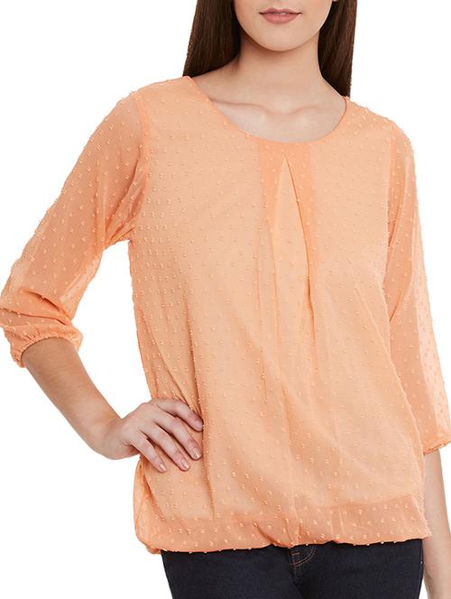 orange georgette top - 11275291 - Very Small Image - 1