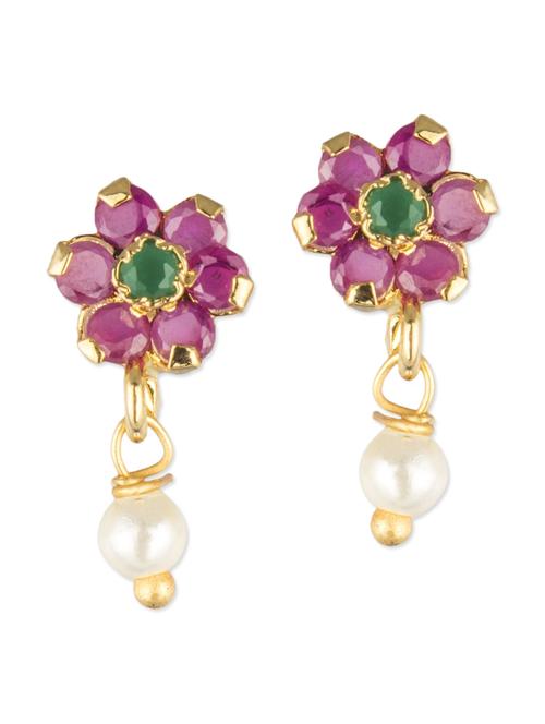 golden embellished brass drop earrings - 11275660 - Very Small Image - 1