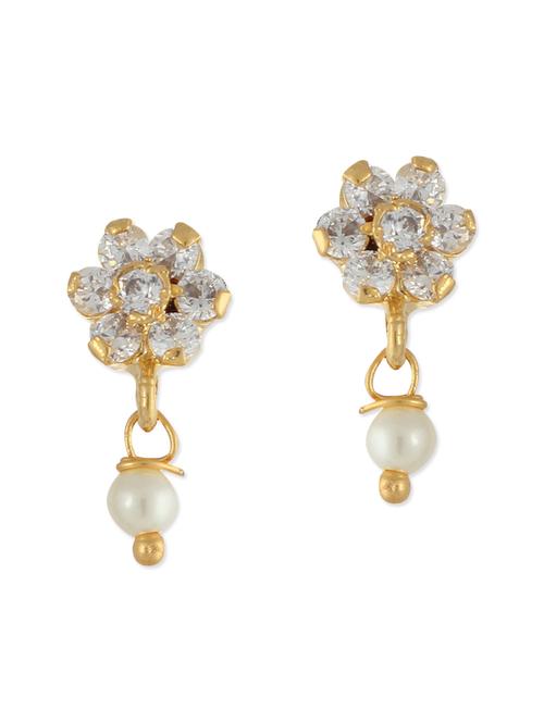 gold toned embellished brass drop earrings - 11275682 - Very Small Image - 1