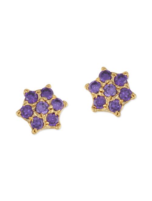 purple brass studs earrings - 11275685 - Very Small Image - 1