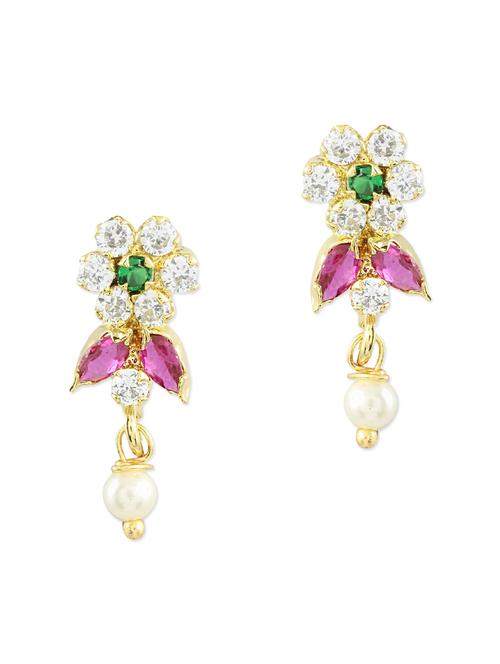 multicolored embellished brass drop earrings - 11275844 - Very Small Image - 1