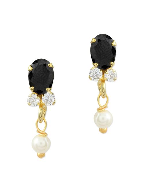 black embellished brass drop earrings - 11275848 - Very Small Image - 1