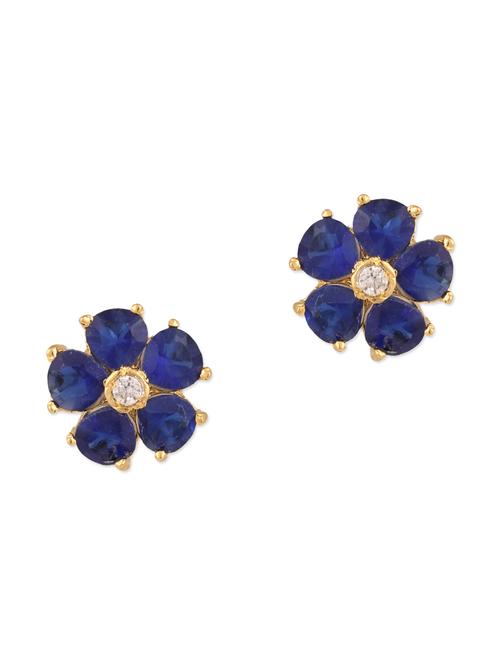 blue brass studs earring - 11275853 - Very Small Image - 1