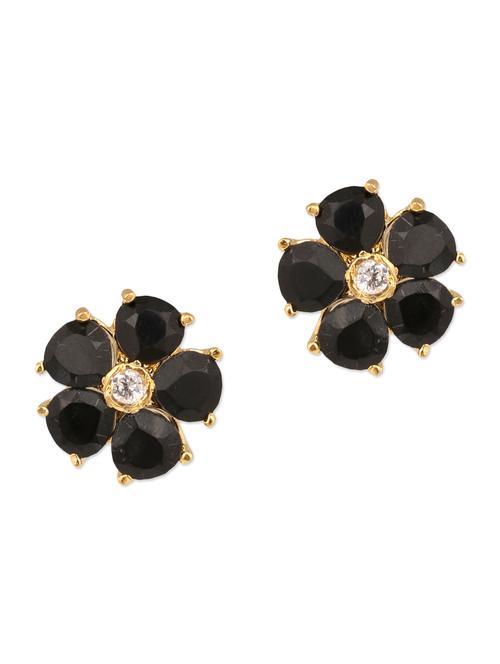 black brass studs earrings - 11275858 - Very Small Image - 1