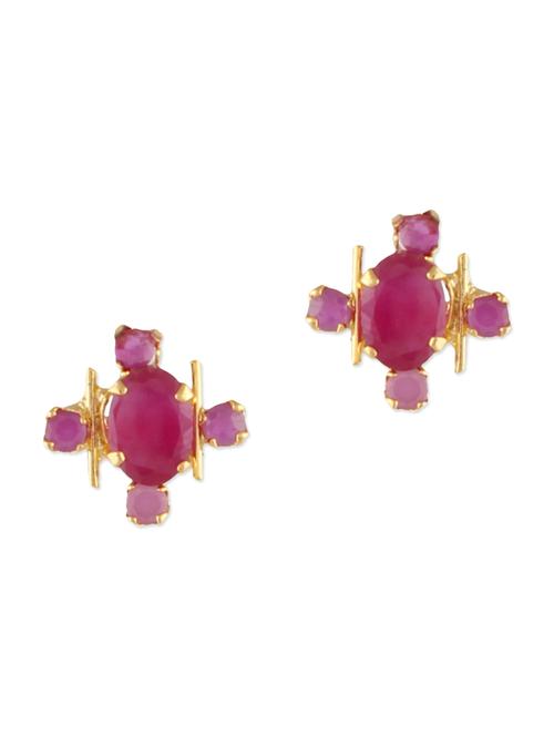pink brass studs earrings - 11275859 - Very Small Image - 1