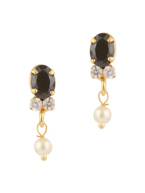 black brass drop earrings - 11275874 - Very Small Image - 1