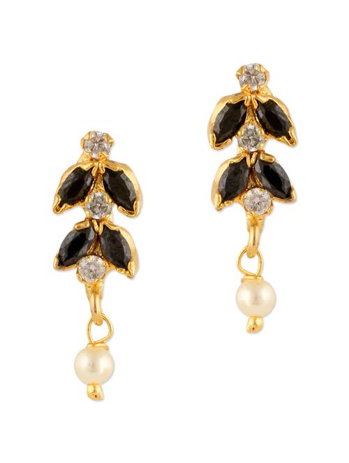 black brass drop earrings - 11275875 - Very Small Image - 1