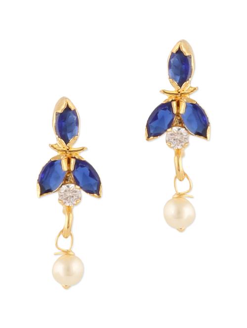 blue brass drop earrings - 11275879 - Very Small Image - 1
