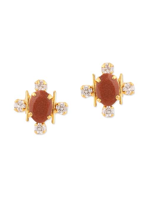 brown brass studs earring - 11275896 - Very Small Image - 1
