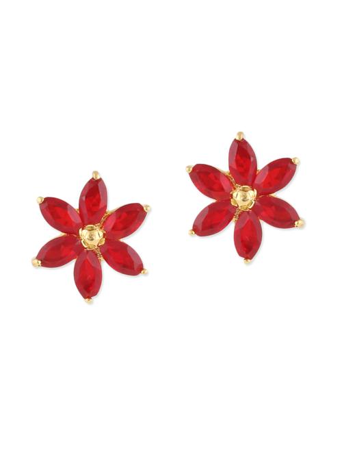 red brass studs earrings - 11275900 - Very Small Image - 1