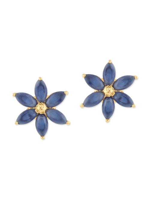 blue brass studs earrings - 11275902 - Very Small Image - 1