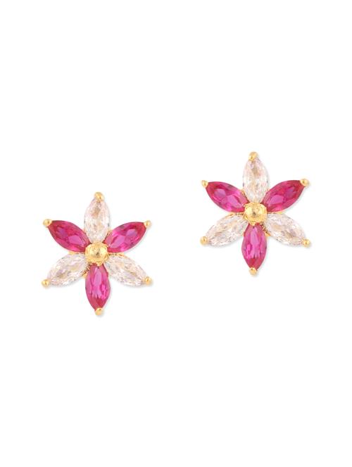 pink brass studs earring - 11275905 - Very Small Image - 1