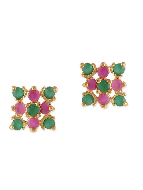 multicolored brass studs earrings - 11275925 - Very Small Image - 1