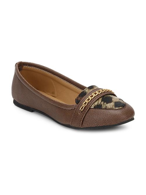 brown faux leather slip on loafers - 11275970 - Very Small Image - 1