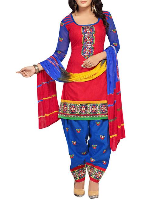 red satin unstitched suit - 11276482 - Very Small Image - 1