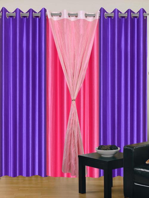 set of 4 multicolored polyester door curtains - 11276534 - Very Small Image - 1