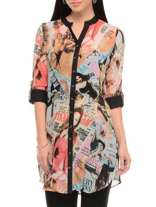 multi colored georgette kurta - 11278898 - Very Small Image - 1