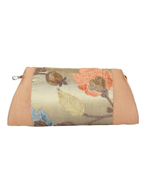 gold silk embroidered clutch - 11279117 - Very Small Image - 1