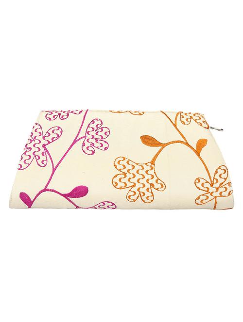 beige silk embroidered clutch - 11279132 - Very Small Image - 1
