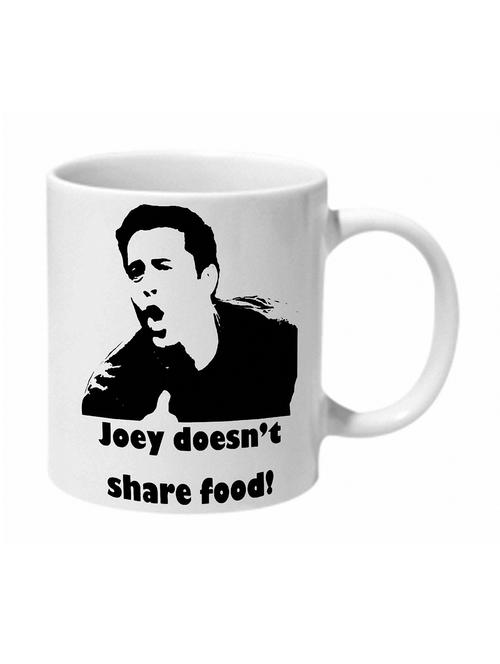 mooch wale friends , joey dosent share food black and white ceramic mug - 11280404 - Very Small Image - 1