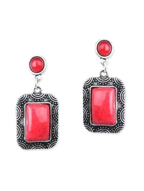 red brass drop earrings - 11280817 - Very Small Image - 1