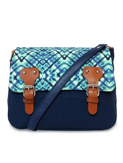 blue canvas printed sling bag - 11281977 - Very Small Image - 1