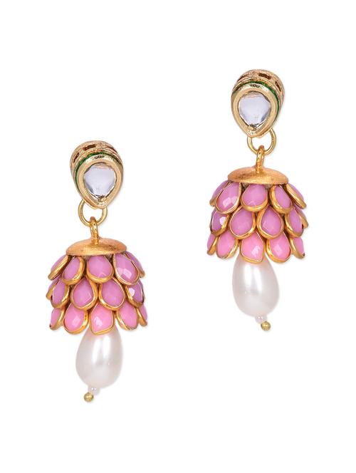 pink embellished metal earrings - 11282704 - Very Small Image - 1