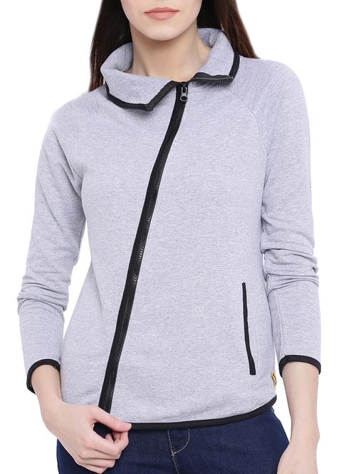 cloud grey slant zip up jacket - 11284516 - Very Small Image - 1