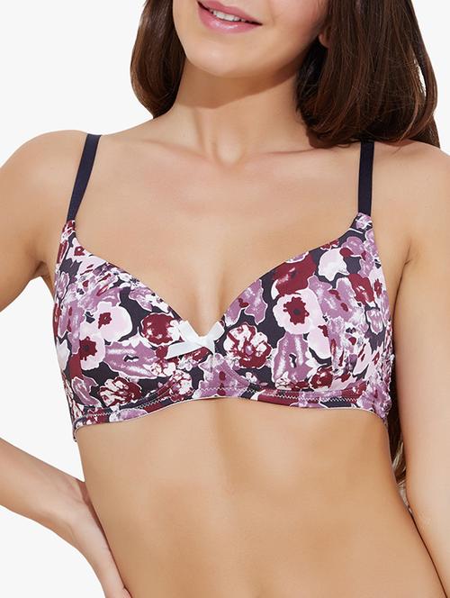 multi colored printed polyester t-shirt bra - 11285194 - Very Small Image - 1